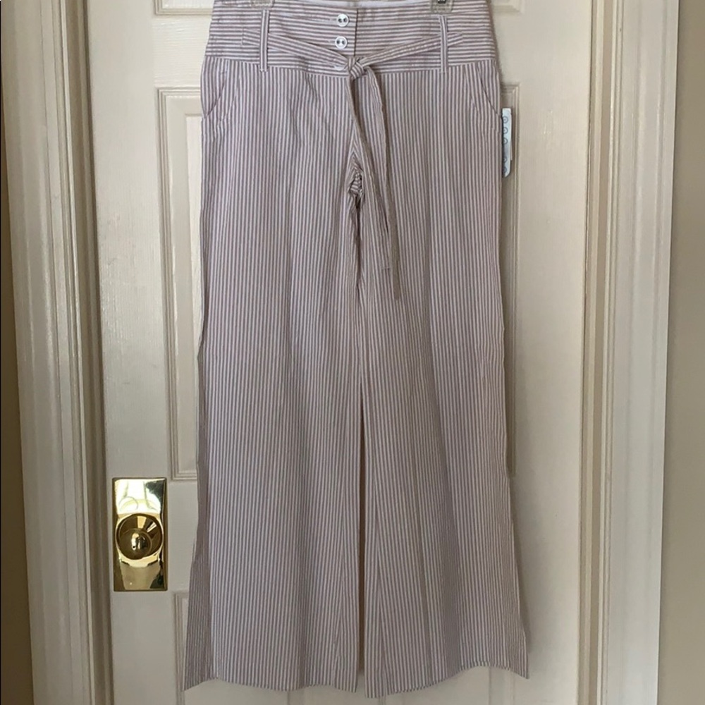 WIDE LEG PINSTRIPE PANTS - Picture 3 of 5